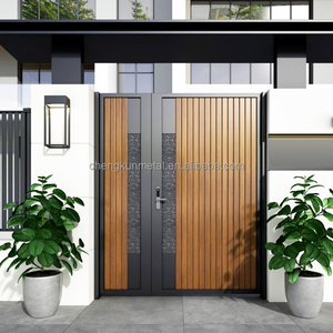 Puerta <span class=keywords><strong>de</strong></span> Patio <span class=keywords><strong>de</strong></span> <span class=keywords><strong>Aluminio</strong></span> con Tecnología <span class=keywords><strong>de</strong></span> Tallado Abierto, Estilo Minimalista, Entrada Segura, Producción Automatizada, Precio <span class=keywords><strong>de</strong></span> Fábrica - Product Image 3