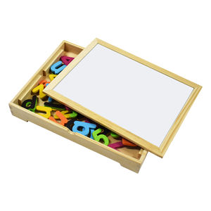 Set di apprendimento magnetico in scatola di legno <span class=keywords><strong>lavagna</strong></span> e <span class=keywords><strong>lavagna</strong></span> con lettere EVA numeri marcatori per bambini - Product Image 2