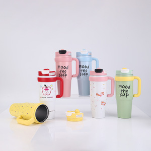 Gobelet isotherme sous vide en acier inoxydable 316 Big <span class=keywords><strong>Mac</strong></span>, grande capacité, design attrayant, portable, avec poignée motif dessin animé mignon - Product Image 4