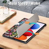 Étui de tablette intelligent à coque rigide mince avec support pliable léger à trois volets et impression motif pour Redmi Pad 2 Pro 12.1 2025