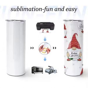 Gobelets de voyage populaires en gros, personnalisables, de 20 oz, fins, vierges pour sublimation, en acier inoxydable réutilisables avec paille - Product Image 3