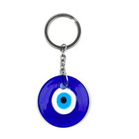 Porte-clés et pendentifs œil turc bleu, amulette porte-bonheur en verre et métal pour la création d'ornements suspendus