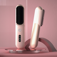 Brosse lissante chauffante rechargeable anti-brûlure avec dents amovibles OEM ODM