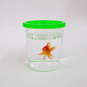 Pequeña pecera de plástico ecológica para acuario, rectángulo, Mini copa de pez <span class=keywords><strong>Betta</strong></span> con tapa, caja de embalaje - Product Image 5
