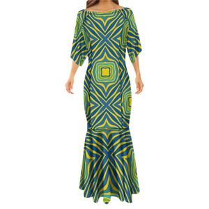 Low Price <strong>Custom</strong> Papua New Guinea Mermaid <strong>Dress</strong> Pacific Island Art Design Long Bodycon Fishtail <strong>Dresses</strong> Plus Size Women Clothing - Product Image 4