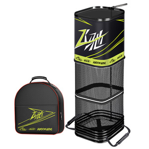 JUQIWANG Panier à poisson portable noir, sac en filet anti-accrocs à séchage rapide pour la pêche sauvage, rangement polyvalent - Product Image 1