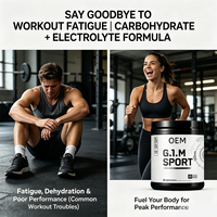 Poudre de glucides et d'électrolytes OEM G.I.M Sport, 20 g de glucides et 350 mg de sodium par portion, certifiée NSF, 25 portions, 284 g