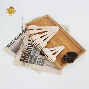 OOLIMA Wooden Spork Wholesale Price Salad Wooden Cutlery Spoon Fork Bamboo Cutlery Set