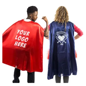 ใหม่ราคาถูก 100% โพลีเอสเตอร์สีเต็มรูปแบบโลโก้ส่วนบุคคลระเหิดการพิมพ์ดิจิตอลที่กําหนดเอง Superhero เยาวชนผู้ใหญ่เสื้อคลุม Cape