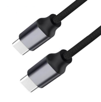 Fabric Braid Kabel Data 0.2M, Pengisi Daya Cepat Pendek USB Tipe C Ke USB C PD untuk Power Bank