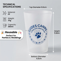 Gobelets portables de 360 ml pour jus, pique-niques et fêtes, grands verres à boire, gobelets en plastique incassables et colorés