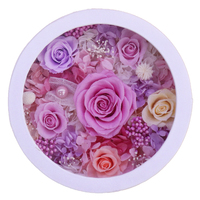 Roses éternelles naturelles préservées, écologiques et durables, pour la Saint-Valentin, la fête des mères, Noël et Pâques, dans une boîte ronde