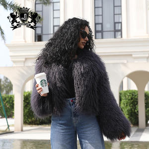 여성을위한 럭셔리 겨울 양고기 모피 재킷 정품 몽골 양고기 모피와 프리미엄 진짜 양가죽 코트 - Product Image 2