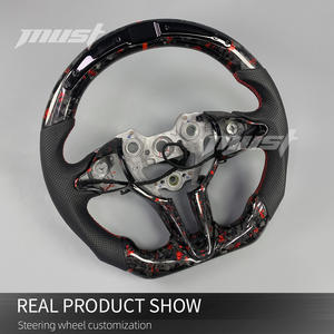 Volante LED de Fibra de Carbono Forjado con Detalles Rojos Personalizados, Mejora del Interior del Automóvil para Hyundai I30N I20N ElantraN <span class=keywords><strong>N</strong></span>-line <span class=keywords><strong>Fastback</strong></span> - Product Image 3