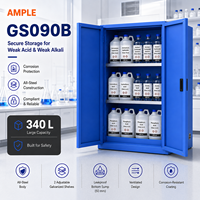 Armoire de stockage pour produits acides et alcalins faibles 340L 90 Gallons en acier bleu à double porte, armoire de sécurité pour laboratoire et entrepôt, approvisionnement B2B