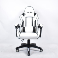 Vente en gros Chaises d'ordinateur PC avec hauteur de support réglable Fauteuil pivotant en cuir souple blanc inclinable pour les jeux