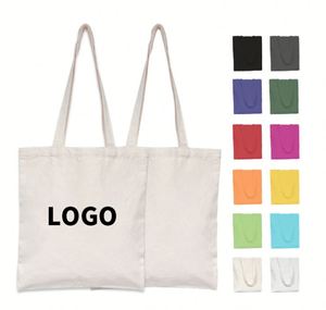 Sac fourre-tout en toile de coton biologique personnalisé avec logo imprimé, grand format, écologique, promotionnel, pour la plage, les cadeaux, les courses, avec longue poignée en corde - Product Image 1