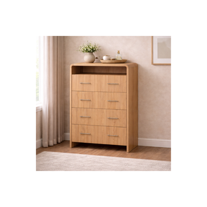 Colección RIVEO RANGE, Muebles de Madera para Dormitorio y Sala de Estar, Cómoda Resistente y Ecológica, Precio al por Mayor, Armario Alto con 4 Cajones - Product Image 1