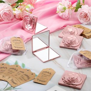 Specchietti <span class=keywords><strong>a</strong></span> Forma di Rosa con Etichette di Ringraziamento e Sacchetto per Donne, Regali per Matrimoni, Addii al Nubilato, Feste, Bomboniere, Souvenir per la Festa della Mamma - Product Image 6