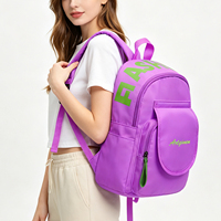 Sac à dos scolaire esthétique et mignon pour adolescents, léger et décontracté, avec poches frontales pour les étudiants, retour à l'école