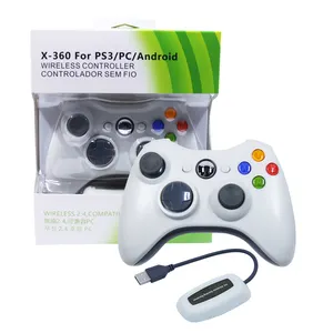 2.4G pengendali Game nirkabel kontrol pasokan pabrik hitam untuk Xbox 360 pengendali kotak hadiah Joystick putih 6 bulan