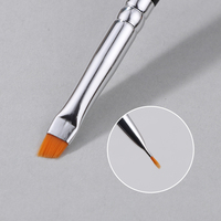 Kualitas Premium e-layli tipis miring datar halus siku oranye Eyeliner alis Make Up kuas Vegan bulu mata Liner kuas rias