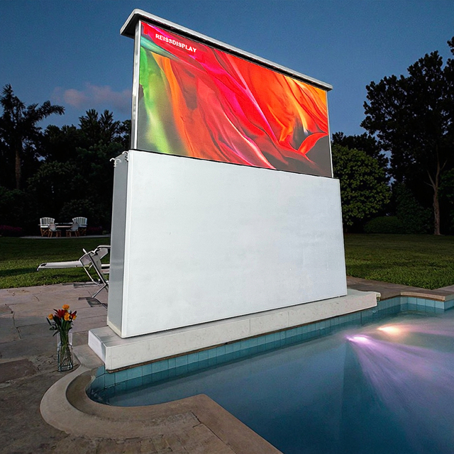 High-End Outdoor Swimming Pool LED TV with IP66 Waterproof High Resolution Sunlight Readable for Luxury Pools