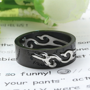 <b>Titanium</b> Steel Flame <b>Ring</b> <b>Black</b> Unisex Daily Wear Jewelry 2303 - Product Image 2