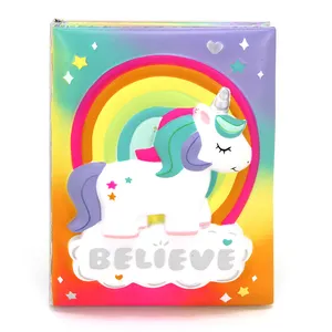 BSCI-suministros de papelería de fábrica para niños, Bloc de notas con diseño de unicornio, colores Pastel, arcoíris, regalo para niños