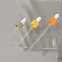 Pipette compte-gouttes en verre PP 24/410 personnalisable en couleur pour bouteilles, emballages, tubes, pots et bouchons pour huiles cosmétiques