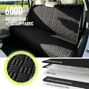 Housse de siège arrière de voiture <span class=keywords><strong>pour</strong></span> <span class=keywords><strong>chien</strong></span> en tissu Oxford 600D imperméable, résistante aux rayures et antidérapante, matière résistante à la saleté - Product Image 2