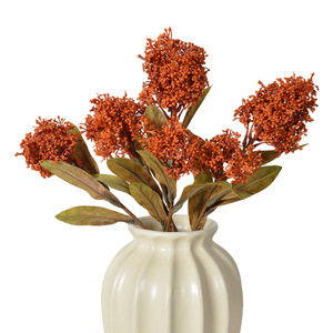 Plante artificielle Laixing à branche unique en tissu de soie douce, décoration moderne pour la maison, pour le salon, décoration automne-hiver - Product Image 5