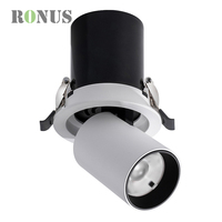 Spot noir design moderne vers le bas 18W rotatif réglable 24W encastré COB LED Downlight