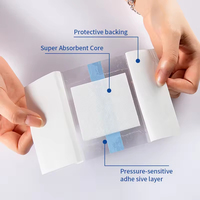 Pansement de plaie transparent stérile médical de taille personnalisée avec coussin en coton, pansements de plaie transparents en forme d'île chirurgicaux
