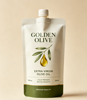 Pochettes à bec verseur 1L 500ml en PE pour huile, idéales pour l'huile d'olive, étanches à l'humidité, lot de 100 pré-fabriquées