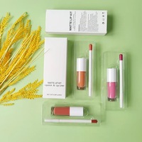 Kit de Rouge à Lèvres et Crayon à Lèvres Vegan Waterproof Personnalisable avec Logo Privé OEM, Teinte Blanche