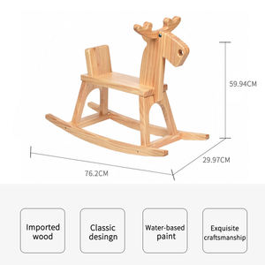 Caballo Balancín de Madera Maciza para Niños, Juguete de Animales para Montar, Regalo de Navidad para Niños, Ciervo Grande - Product Image 2