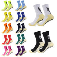 Chaussettes de sport pour hommes avec logo personnalisé, antidérapantes, sans couture, pour le football, la course à pied, chaussettes de sport antidérapantes