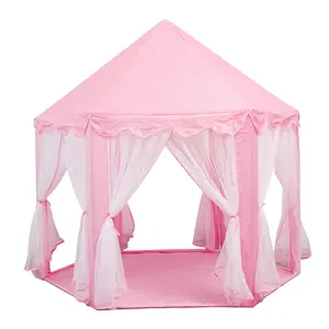 儿童涤纶织物睡眠帐篷女孩男孩，公主城堡帐篷婴儿室内可折叠帐篷剧场玩具帐篷/