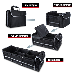 Premium Heavy Duty <b>Car</b> Trunk <b>Organizer</b> with Detachable Leakproof Cooler Bag - Foldable Multi-Compartment SUV Cargo Storage Box - Product Image 2