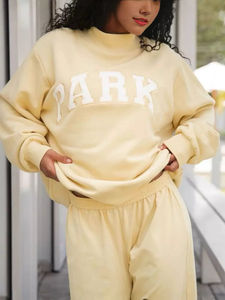 <span class=keywords><strong>Felpa</strong></span> <span class=keywords><strong>Oversize</strong></span> da <span class=keywords><strong>Donna</strong></span> con Collo Alto, Maniche Lunghe, Casual, in Pile, con Grafica Ricamata, Pullover - Product Image 5