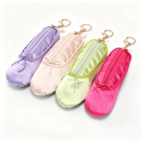 Gantungan Kunci Sepatu Balet Satin, Tas Makeup Custom Sepatu Pointe Balet, Tas Kosmetik, Tempat Pensil, Dompet Koin, Kantong