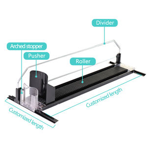 समायोज्य स्प्रिंग लोडेड सोडा पशर सिस्टम पेय आयोजक डिस्प्ले रैक खुदरा स्मार्ट रोलर बॉल पेय पुशर सिस्टम - Product Image 6