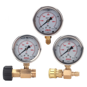 Manomètre analogique FrD 400 bars 6000 Psi pour pompe de nettoyage haute pression pour lavage de voiture avec connecteur G1 4 - Product Image 1