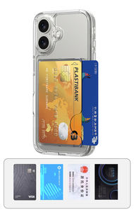 Custom logo Fashion tempat kartu ponsel, dompet kartu ramping portabel, wadah kartu magnetik plastik bening sederhana - Product Image 4