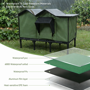 簡単組み立て屋外野良猫ハウスオールシーズン対応雨よけ防湿防風耐寒ペット用安全ハウス - Product Image 5