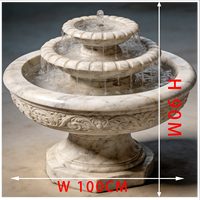 Fontaine d'intérieur en marbre sculptée à la main de petite taille à trois niveaux Sculpture de fontaine d'eau pour la décoration intérieure