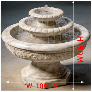 نافورة رخامية صغيرة الحجم منحوتة يدويًا بثلاث طبقات للديكور الداخلي المنزلي - Product Image 3