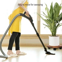 Support à roulettes en bois robuste pour plantes d'intérieur et d'extérieur, idéal pour jardins et patios