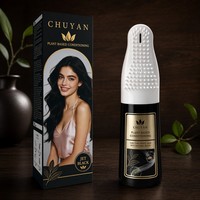 Crème colorante capillaire permanente à base de plantes noir de jais avec applicateur peigne-brosse, couvre les cheveux gris à 100 % pour tous types de cheveux